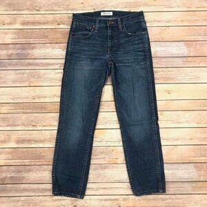 Madewell 9 Inch High Riser Skinny Skinny Crop Jeans Bayview HEMMED